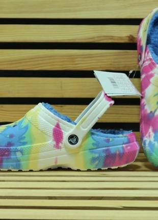 Crocs lined  tie dye clog blue/multi крокси3 фото