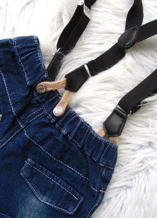 Стильні джинсові шорти з підтяжками spots babies3 фото
