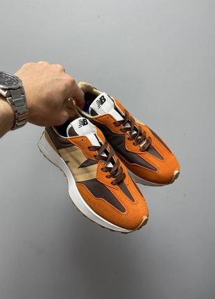 Женские кроссовки new balance 327 orange beige brown / sale8 фото