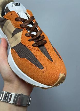 Женские кроссовки new balance 327 orange beige brown / sale4 фото