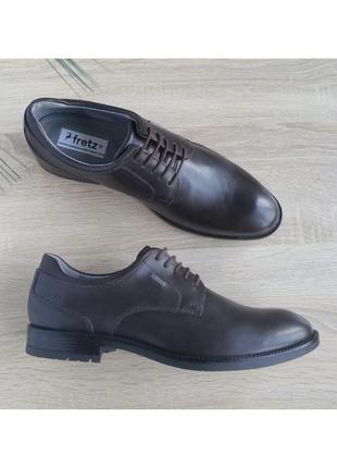 Кожаные водонепроницаемые классические мужские туфли оксфорды на мембран gore tex fretz 🇩🇰  45-46 размер