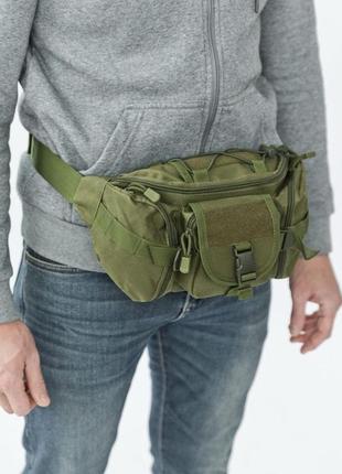 Сумка поясна тактична / чоловіча сумка на пояс / армейська сумка. колір: зелений6 фото