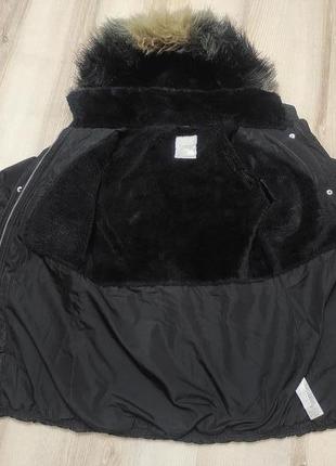 Теплая зимняя удлиненная куртка пуховик next на синтепоне и меху на 8 лет4 фото