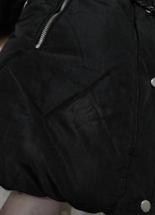 Теплая зимняя удлиненная куртка пуховик next на синтепоне и меху на 8 лет9 фото