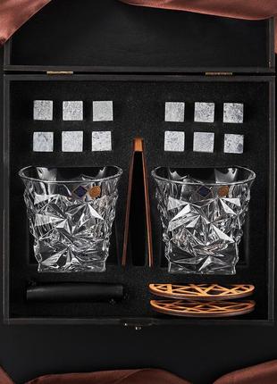 Подарунковий набір для віскі 2 склянки підставки та оригінальні американські камені для охолодження3 фото