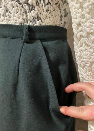 Шерстяная винтажная итальянская юбка с карманами5 фото