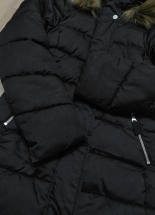 Теплая удлиненная зимняя/демисезонная куртка h&m на синтепоне на 10-11 лет10 фото