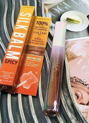 Оригінал 🧡 бальзам для губ з ефектом збільшення huda beauty silk balm spicy thermo plumping lip balm відтінок fuego