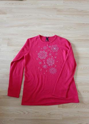 Красный свитер женский с бусинами