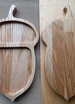 Менажница из дерева деревянная тарелка желудь изделия из дерева3 фото