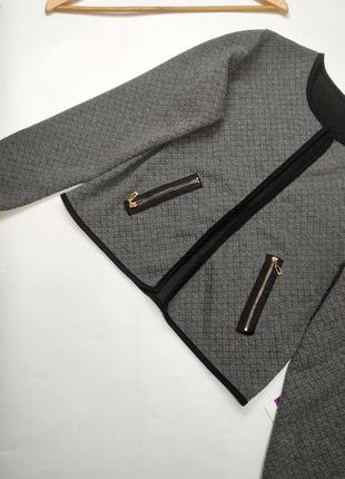 Жакет женский серый пиджак прямого кроя стеганый от бренда hm s3 фото