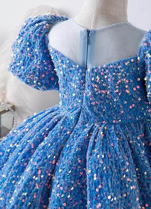Праздничное платье 116-122р, пышное платье розовое, голубое платье на выпуск 116р5 фото
