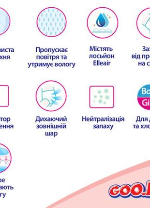 Підгузки goo.n plus для новонароджених до 5 кг nb розмір 76 шт (21000626)6 фото