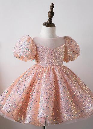 Праздничное платье 116-122р, пышное платье розовое, голубое платье на выпуск 116р6 фото
