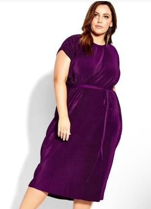 Фиолетовое платье плиссе8 фото