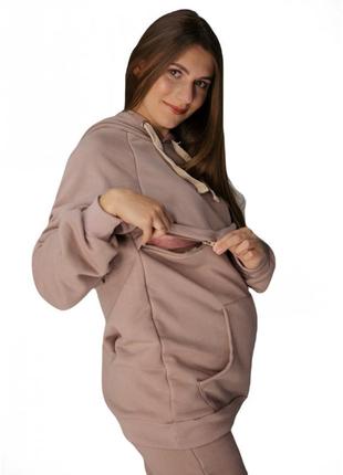 Утепленное худи для беременных с секретом для кормления4 фото