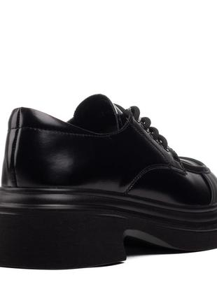 Туфли женские черные на шнурках 2419т7 фото