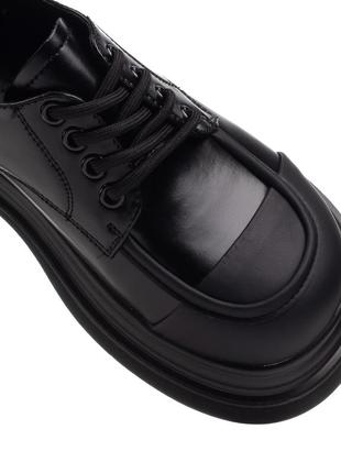 Туфли женские черные на шнурках 2419т9 фото
