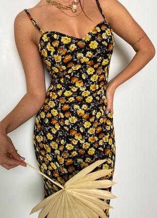 ❗️ sale ❗️ сарафан миди на бретелях шифон