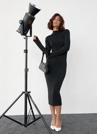 Силуетна сукня міді під горло  артикул: 23199