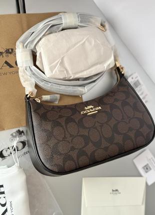 Сумка coach teri shoulder bag in signature canvas .оригінал!!  на подарунок подарок3 фото