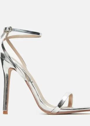 Босоножки серебряные missguided silver heels2 фото