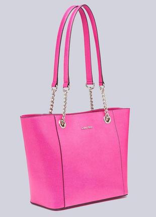 Элегантная розовая женская сумка кросс-боди calvin klein accordian rose из натуральной итальянской кожи2 фото