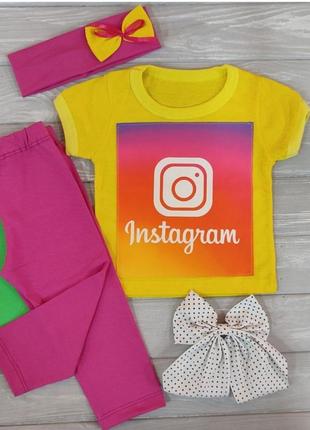 Костюм футболка с лосинами и повязкой для девочки