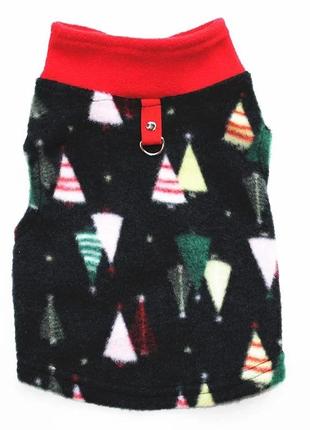 Жилетка для котов и кошек с кольцом pet style "рисунок" черная