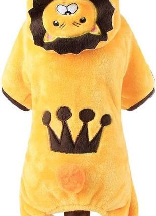 Костюм комбинезон для котов и кошек pet style "лев" желтый