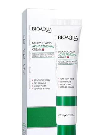 Крем для обличчя анти-акне з саліциловою кислотою bioaqua salicylic acid acne removal cream, 20 грам