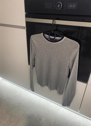 Primark размер s в наличии женский свитер лонгслив серый в рубчик на длинном рукаве реглан водоласка кофта