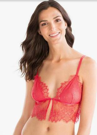 Бюст топ the lingerie c&a кружевний кораловий бюстгальтер