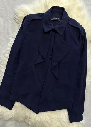 Пиджак темно-синего цвета прямого кроя zara basic blazer указанный размер м2 фото