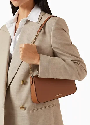 Сумка мichael kors  empire shoulder bag fine grain leather brown на подарунок подарок