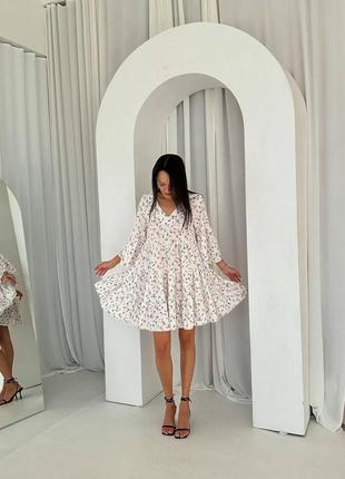 Жіноча елегантна оверсайз міні сукня з v-подібним коміром3 фото