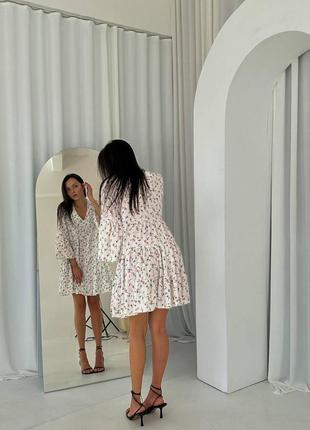 Жіноча елегантна оверсайз міні сукня з v-подібним коміром6 фото