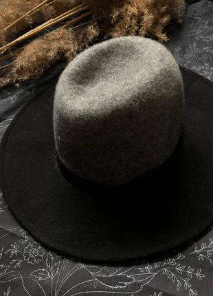 Шляпа фетровая черно-серая, красивая комбинация стиль zara2 фото