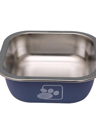 Миска для собак котов taotaopets 1910002 blue металлическая 160 мм 10шт