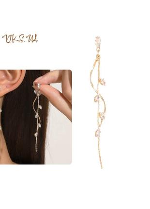 Довгі сережки зі стразами