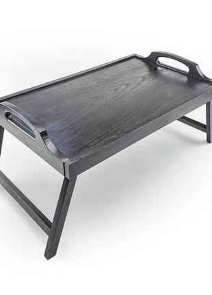 Деревянный поднос-столик венге (с ручками) 53 33 см2 фото