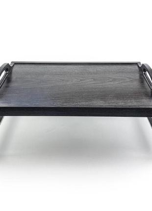 Деревянный поднос-столик венге (с ручками) 53 33 см