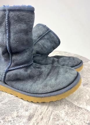 Ботинки зимние ugg, синие, кожаные,6 фото