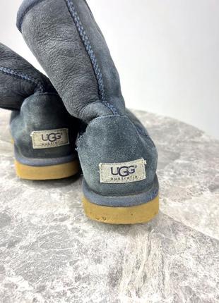 Ботинки зимние ugg, синие, кожаные,7 фото