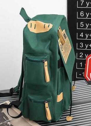 Школьный и городской большой и вместительный рюкзак девчачий мальчишкой мужской женский зеленый новый4 фото