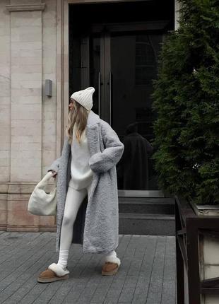 Теплая зимняя шуба тедди барашек4 фото