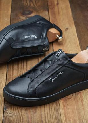 Стильные черные качественные брендовые мужские кроссовки весна-осень,натуральная кожа-мужская обувь весна10 фото