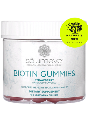 Solumeve біотин 5000 мкг зі смаком полуниці — 100 жувальних таблеток
