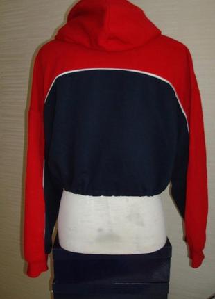 🌹🌹h&m divided теплое укороченное худи женское на резинке синий/красный с капюшоном 🌹🌹6 фото