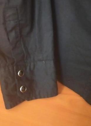 Чорна рубашка женская , со стразами, супер качество, на кнопках, размер с, м5 фото